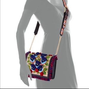 Tory Burch Embroidered Floral Flap Crossbody bag